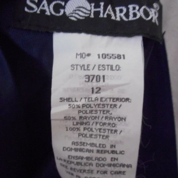 Sag Harbor Skirt Navy Blue Lined - Picture 6 of 6